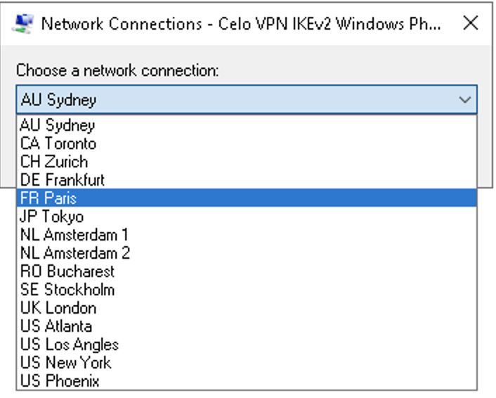 Windows Phonebook IKEv2 VPN