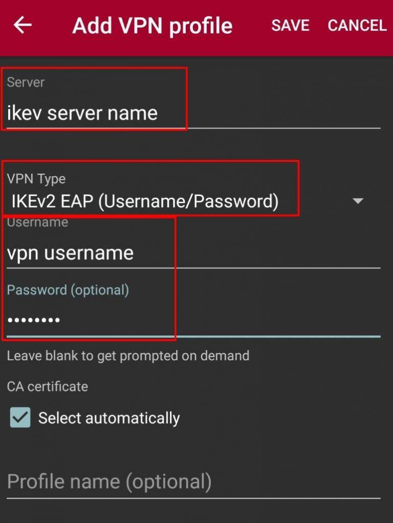 Настройка ikev2 android 11